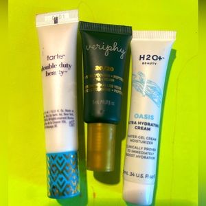 Lot of 3 skin care: tarte Primer/H2O cream/veriphy eye cream Travel sizes new